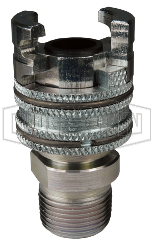 Dual-Lock™ P-Series Thor Interchange Male Thread Coupler with Knurled Flanged Sleeve